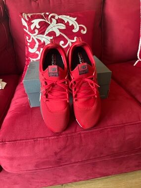 New Balance Red Mesh Athletic Sneakers